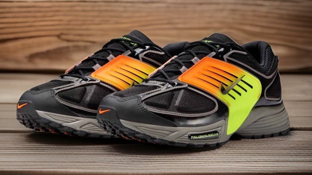 Nike Air Pegasus Wave Black Pewter Orange Shoes Mens Size 12 New Fast Ship